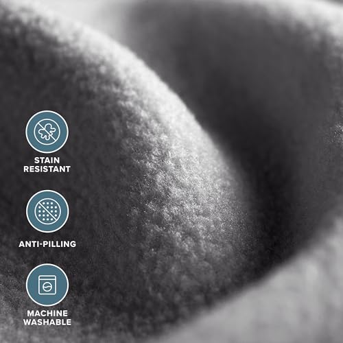 Bare Home Polar Fleece Blanket (Throw, Grey) | Premium Fleece, Warm & Cozy, Lightweight Blanket for Bed, Sofa, Camping, Travel and Cold Nights - color: 05 - Grey, size: Throw