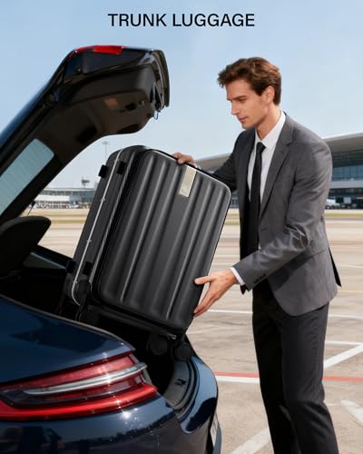 Hanke 16 Inch Small Carry On Luggage, Top Opening Aluminum Frame Suitcase - color: Black, size: 16 Inch