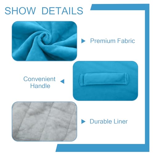 MeMoreCool Square Pouf Ottoman Foot Rest 20x20x15 Inches, Blue - color: Striped Blue