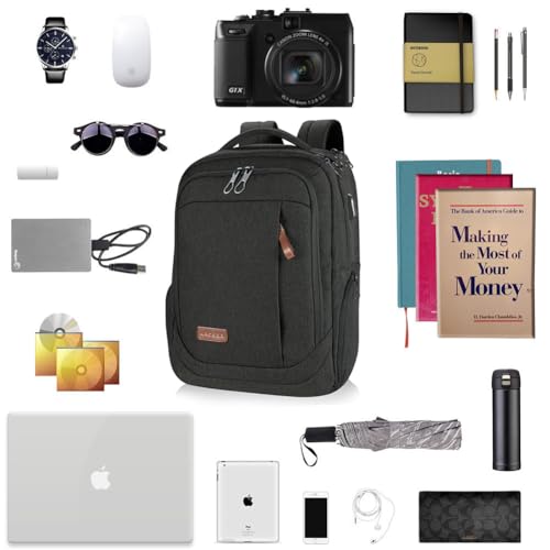 KROSER Laptop Backpack Computer Backpack 17.3 Inch for Men-Charcoal Black - color: Charcoal Black