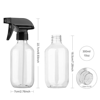 Spray Bottles 4Pack 10oz Fine Mist Empty Squirt Bottle for Cleaning - color: 2clear+2brown