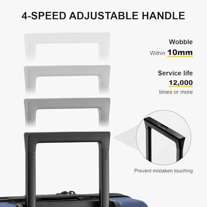 LEVEL8 Hard Shell 20 Inch Carry on Luggage Airline Approved, Polycarbonate - color: Navy, size: Carry-On 20 Inch