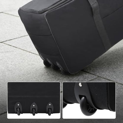 REDCAMP 85L/120L/140L Foldable Duffle Bag with Wheels, Large Travel Duffel Bag - color: 120L Black