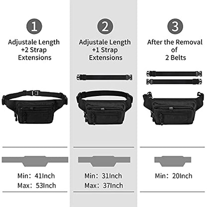 USPECLARE Clear Fanny Pack Stadium Approved Large Multi-Purpose Waist Bag - color: Black, style: 1-pack-nylon