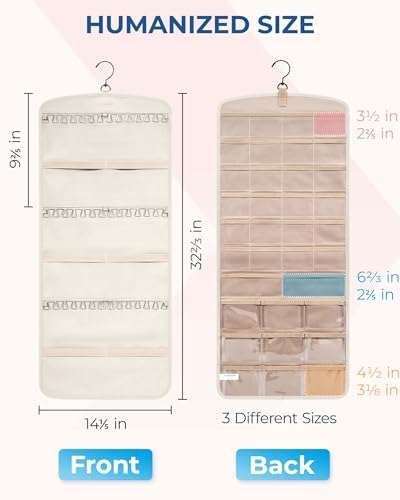 BAGSMART Hanging Jewelry Organizer, Necklace Holder Large Beige - color: Beige, size: Large - Standard