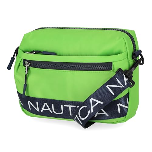 Nautica Nylon Bean crossbody/Belt Bag adjustable shoulder strap - color: Lime