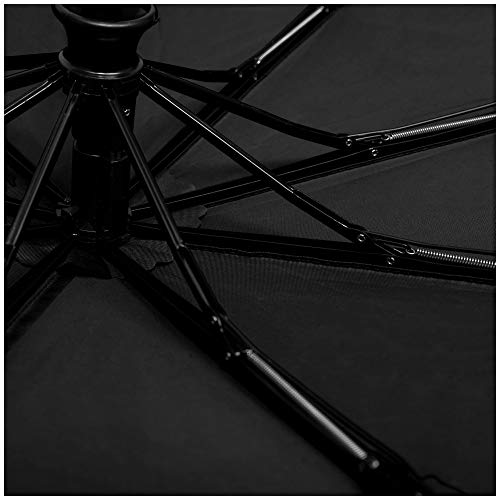 RainPlus Windproof Travel Umbrella - Compact, Automatic, Folding and Portable - Umbrellas For Rain for Men and Women - Car, Backpack, Purse, Strong & Wind Resistant - color: Black