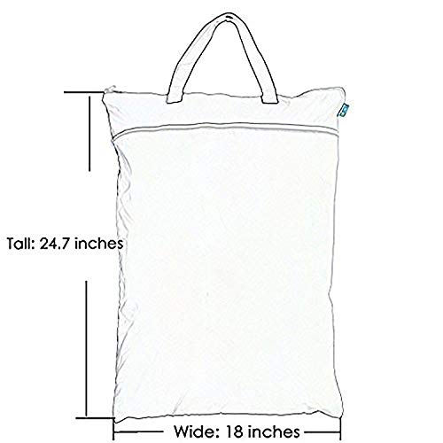 Teamoy Cloth Diapers Wet Dry Bag, Travel Tote Organizer, L, Beige Chevron - color: Gray Chevron