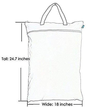 Teamoy Cloth Diapers Wet Dry Bag, Travel Tote Organizer, L, Beige Chevron - color: Gray Chevron