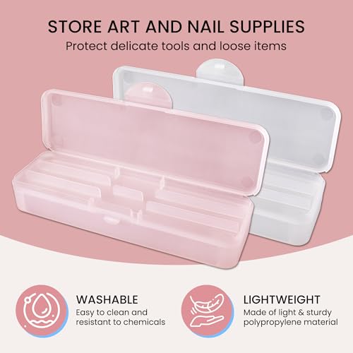 Beauticom Double-Layer Personal Storage Storage Case for Professional Nail Art Pens, Nail Brush, Tools (Frosted White) - color: Frosted White