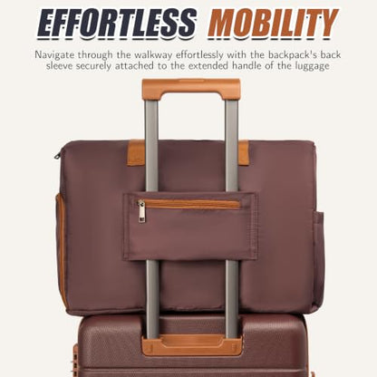 Cosbarn Luggage Sets 5 Piece, Hardshell Suitcase with Spinner Wheels | Durable Suitcase Set , ABS Hard Shell Lightweight Luggage with TSA Lock, Space-Saving Nested, Checked Travel Suitcases - color: Burgundy