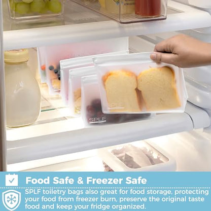 SPLF 4 Pack Leakproof Clear Toiletry bags, TSA Approved Quart Zipper Bags - size: 2 Large 2 Medium