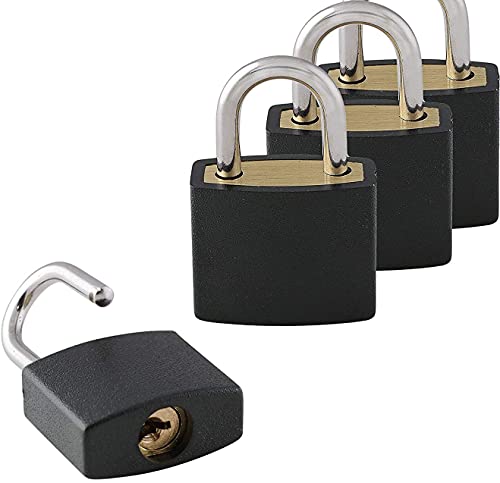 8 Pc Metal Padlock Solid Brass Luggage, Backpack, Diary, Jewelry Box, Crafts, School Teaching Lock with Key and Durable Cover (Small, Blue, Yellow) - color: Blue, Yellow, size: Small