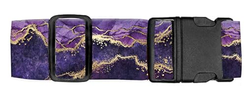 Luggage Straps for Suitcases Travel Belt Accessories, Cute Suitcase Strap, Adjustable Luggage Belt Strap, Heavy Duty with Quick-Release Buckle Luggage Strap Luxury Purple Marble - color: Luxury Purple Marble