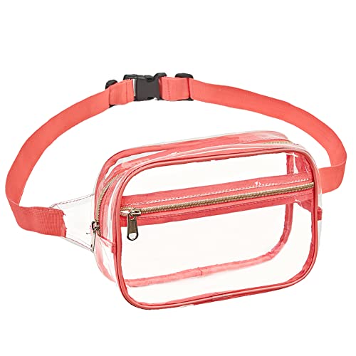 Clearworld Clear Fanny Pack, Waterproof 3-in-1 Belt Bag for Women, Pink - color: Pink