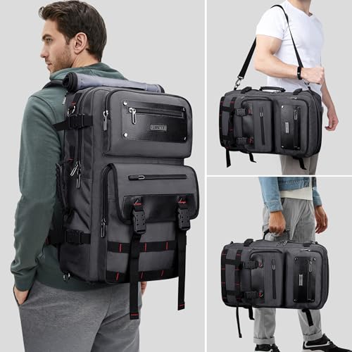 WITZMAN Travel Backpack for Men Duffle Bags Fits 17 Inch Laptop - color: Silvery Grey