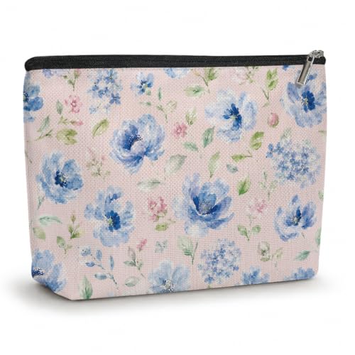 Watercolor Peony Makeup Bag, Lightweight Cosmetic Bags for Women Friends - color: Peony Hydrangea 598