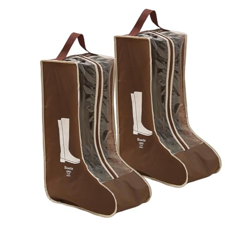 Rikyo 2 Set Brown Boots Bags with Clear Window, 11x19 Inch,Portable - color: Brown -Tall