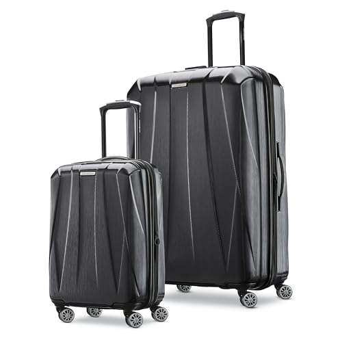 Samsonite Centric 2 Hardside Expandable Luggage with Spinner Wheels, 2-Piece Set (20/28),Black - color: Black, size: 2-Piece Set (Carry-on/Large)