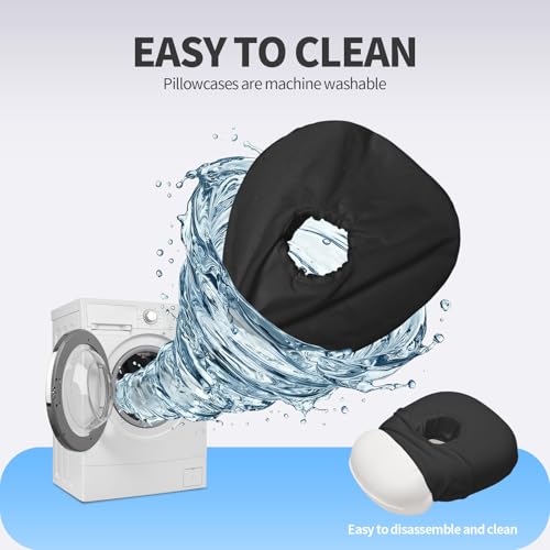 Memory Foam Ear Piercing Pillow with Hole for CNH & Pressure Sores - color: Black