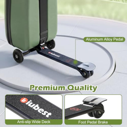 Scooter Luggage for Kids Removable & Foldable Ride on Suitcase-Green - color: Olive Green