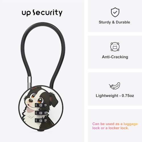 Small Combination Lock for Luggage, Gym Locker, Backpack Bag Zipper, Mini Combo Lock with Code, 5.12 Inch Steel Cable Padlock for Travel Suitcase (4-Dog, Mini) - color: Dog, Mini, 4-Pack