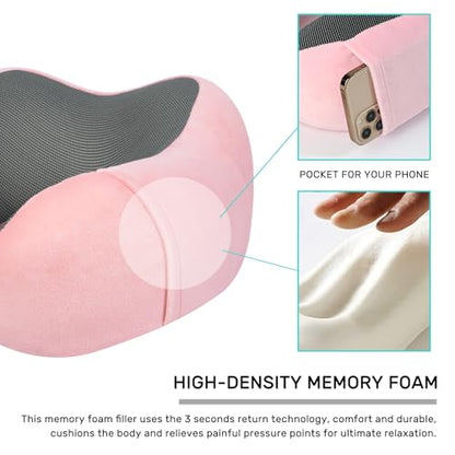 urnexttour Neck Pillow Airplane Travel Pillow 2 Pack Grey and Pink - color: Grey&pink