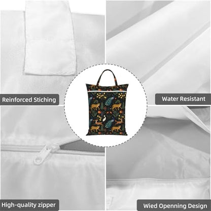 Peacock And Leopard Travel Laundry Bag Washable Dirty Clothes Bag for Gym - color: Peacock And Leopard