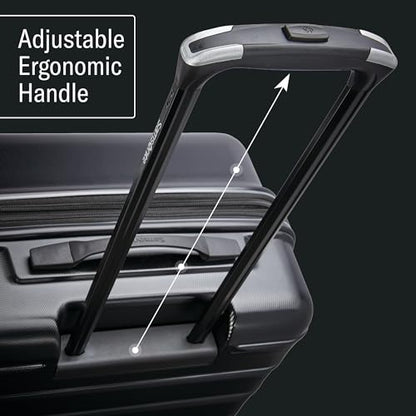 Samsonite Omni 2 24-Inch Medium Checked Hardside Luggage with 360° Spinner Wheels - Scratch Resistant Hardshell - TSA Lock - Expandable Polycarbonate Shell for Lightweight Travel - Artic Silver - color: Arctic Silver, size: Checked-Medium Spinner