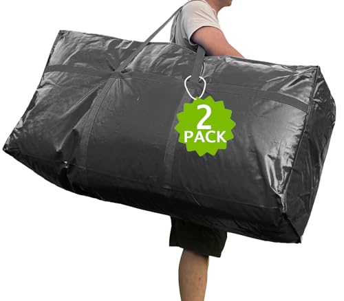 66 Gallon Extra Large Storage Bags, Huge Moving Bags Heavy Duty with Zipper - color: Black, size: 250L, 2 Pack