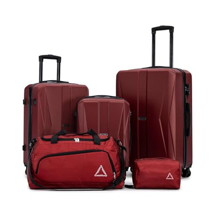 20/24/28 Inch Hardshell Suitcase Set, ABS Luggage Set with TSA Lock 5 Piece - color: Red
