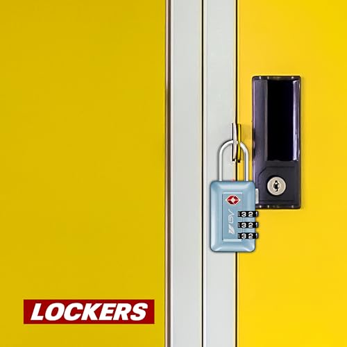 BV TSA Accepted Luggage Travel Lock, Set-Your-Own Combination Lock for School Gym Locker, Luggage Suitcase Baggage Locks, Filing Cabinets, Toolbox, Case (Arctic Blue, 2 Pack) - color: Arctic Blue