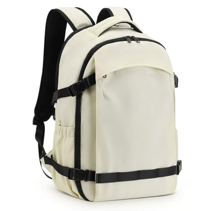 Travel Backpack for Women Men Lightweight Laptop Daypack Beige - color: Beige