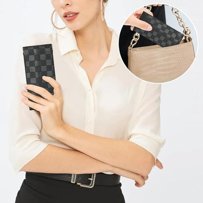 Sightor Sunglasses Case 2 Pcs Soft Eyeglass Cases Checkered Glasses Pouch - color: Black, White