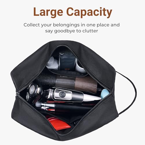 Elviros Hanging Toiletry Bag, Lightweight Travel Dopp Kit, Large, Black - color: Black, size: Large