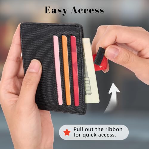 Airkit Small Slim ID Case, Womens Credit Card Holder Wallet, RFID Sleeve - color: Classic Black