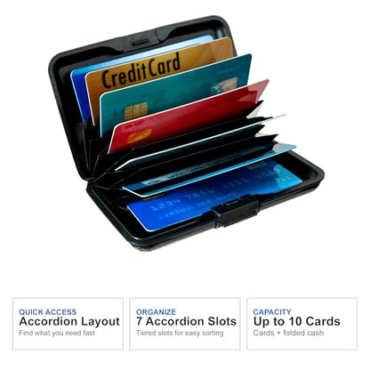 Credit Card Holder RFID Blocking Wallet for Women Men Small Mini Metal Slim Hard Aluminum Business Card Case (Butterfly) - color: Butterfly