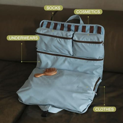 4-in-1 Hanging Travel Suitcase Organizers for Travel Accessories Essentials - color: Light Blue Green