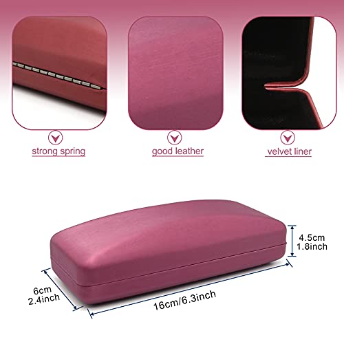 SMARTTOP Hard Shell Eyeglass Case- Glass Case With Cleaning Cloth, Glasses Case hard shell for men women - color: Burgundy