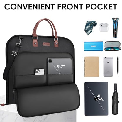 BALEINE Garment Bags for Travel, Water Resistant Carry on Suit Bag - color: Black, size: 42"