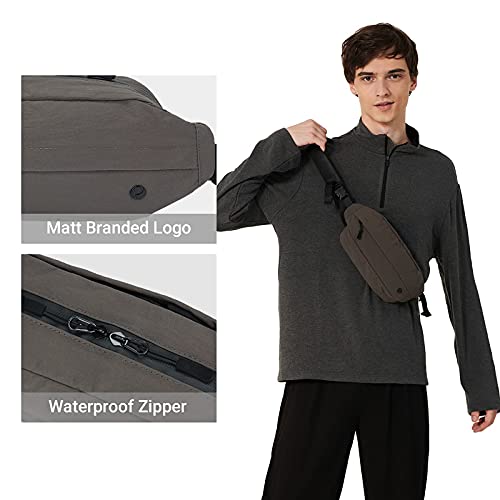 Purevave Washed Nylon Small Sling Bag for Men, Crossbody Bag for Men, Mens Sling Bag Crossbody 2.5L - color: Grey