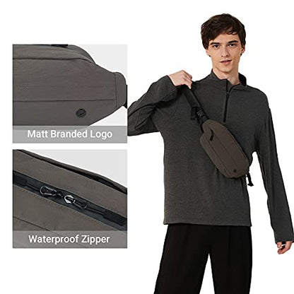Purevave Washed Nylon Small Sling Bag for Men, Crossbody Bag for Men, Mens Sling Bag Crossbody 2.5L - color: Grey