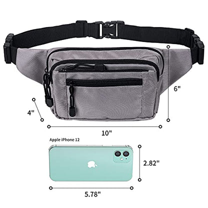 USPECLARE Clear Fanny Pack Stadium Approved Large Multi-Purpose Waist Bag - color: Grey, style: 1-pack-nylon