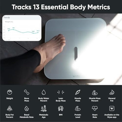 Wyze Smart Scale X Digital Bathroom Scale for Body Weight and Fat(White) - color: Scale X White
