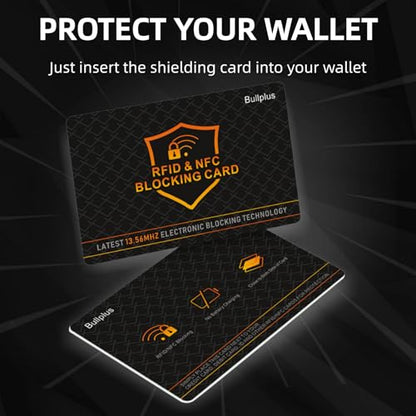 5 Pack RFID Blocking Card – One Card Protects Entire Wallet & Purse, NFC Contactless Bank Debit Credit Card Protector, Latest 13.56MHZ Electronic Blocking Technology – Slim Design for Men & Women