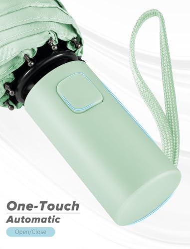 Yoobure Travel Compact Umbrellas for Rain, UV Umbrella for Sun Protection - color: Green-Just 1pc