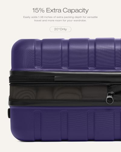 Coolife Luggage Set, Lightweight Durable Hardshell, 3 piece, Deep Purple - color: Deep Purple