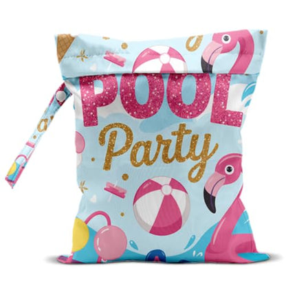 Pool Wet Dry Waterproof Bag, Travel Laundry Wet Bag for Swimsuit - color: Pool2