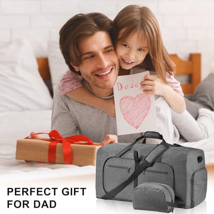 Felipe Varela Foldable Duffle Bag for Travel Weekend Overnight Gym Camping - color: C Gray, size: 40L