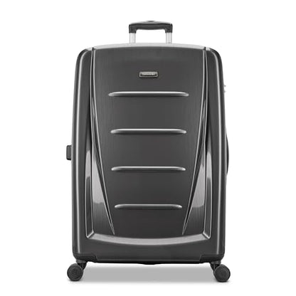 Samsonite Winfield 2 Hardside Expandable Luggage with Spinner Wheels, Charcoal, Checked-Large 28-Inch - color: Charcoal, size: Checked-Large Spinner